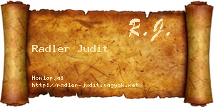 Radler Judit névjegykártya
